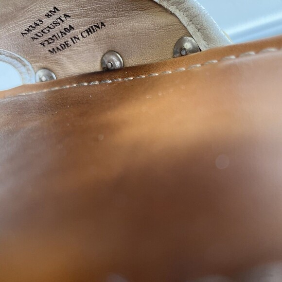 Coach Augusta Slides Womens Size 8 M Blue  Flat Sandals Leather Canvas Monogram - Picture 11 of 11